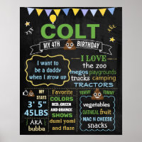 Emoji Birthday Chalkboard-Zeichen