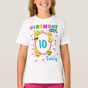 Emoji Birthday Girl Themes Party Matching Custom T T-Shirt