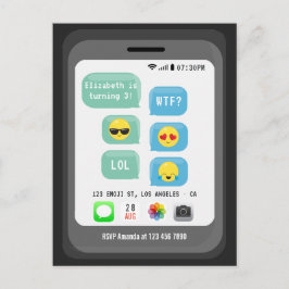 Emoji Birthday Party Postkarte