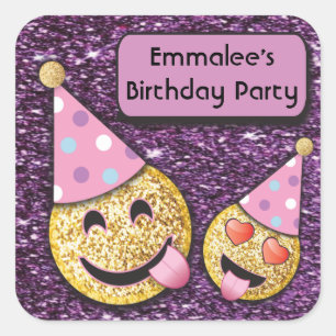 Emoji Birthday Party Stickers