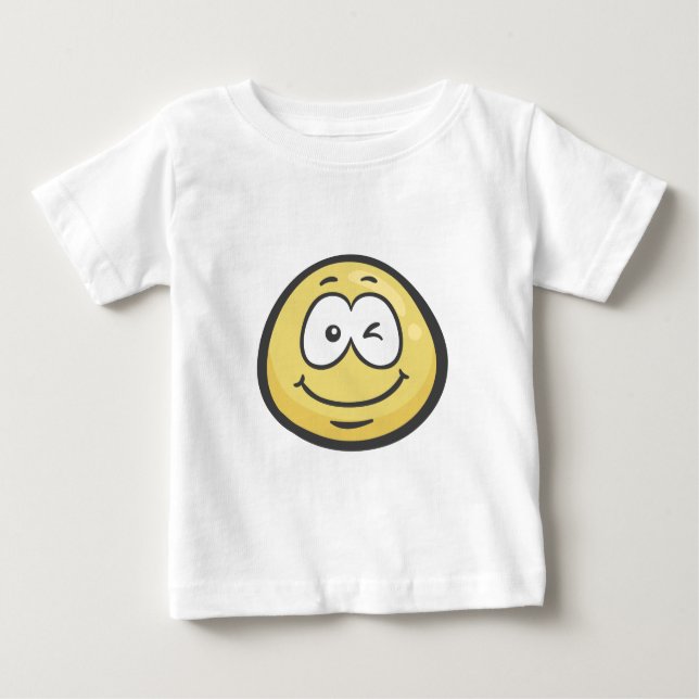 Emoji: Blinzeln des Gesichtes Baby T-shirt (Vorderseite)