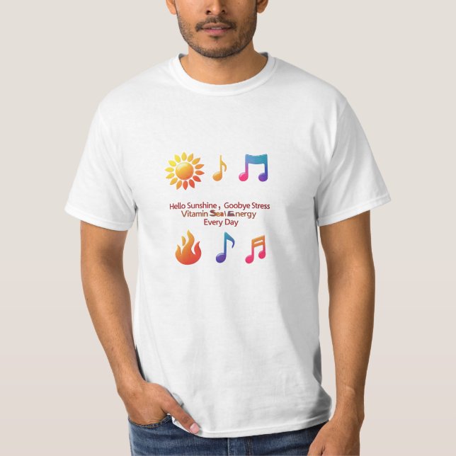 Emoji Burst "Vitamin Sea & Energy" Grafischer Wert T-Shirt (Vorderseite)