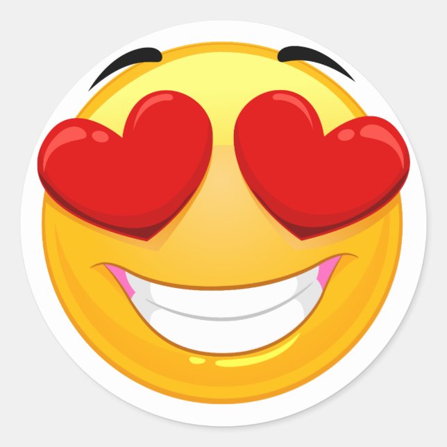 Emoji Classic Aufkleber in Liebe (Vorderseite)