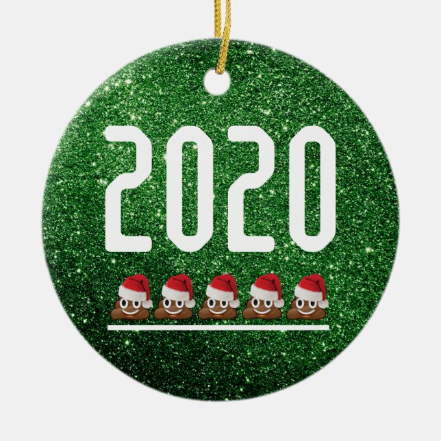 Emoji COVID Gekackt Weihnachten 2020 Keramik Ornament (Vorne)
