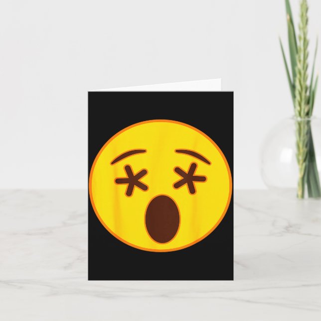 Emoji Crossed Out Eyes Yellow Smile Face  Karte (Vorderseite)