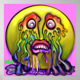 Emoji Cry Sad Rainbow Tränen Graphic Art Print Poster