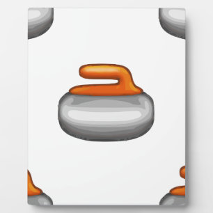 Emoji Curling Stone Fotoplatte
