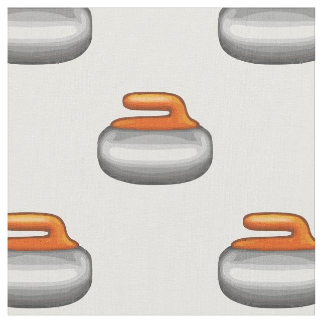Emoji Curling Stone Stoff (Nahaufnahme)