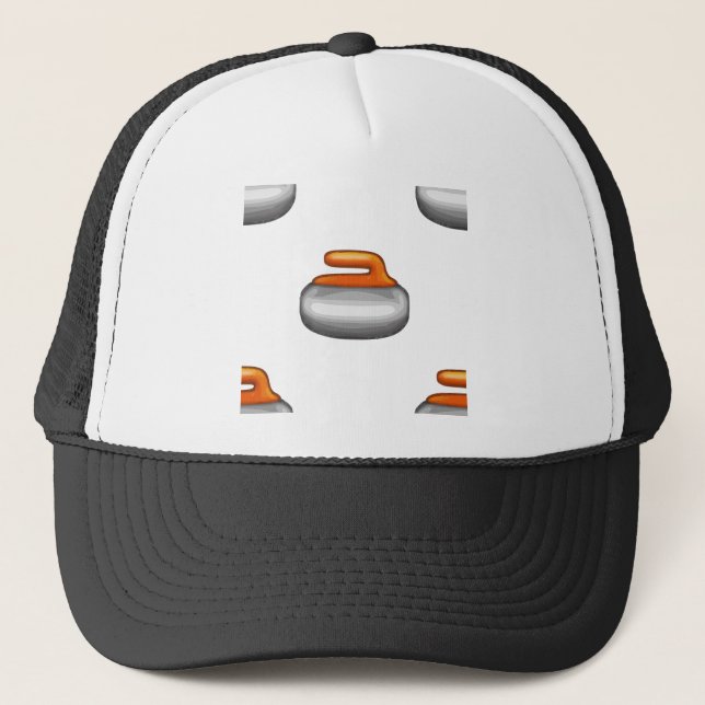 Emoji Curling Stone Truckerkappe (Vorderseite)
