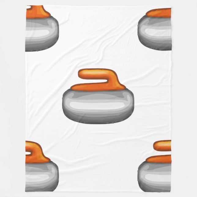 Emoji-Curlingstein-Decke Fleecedecke (Vorderseite)