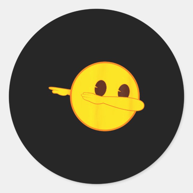 Emoji Dab Dabbing Gelbes Smiley-Gesicht  Runder Aufkleber (Vorderseite)