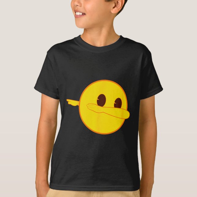 Emoji Dab Dabbing Yellow Smile Face  T-Shirt (Vorderseite)