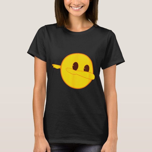 Emoji Dab Dabbing Yellow Smile Face  T-Shirt (Vorderseite)