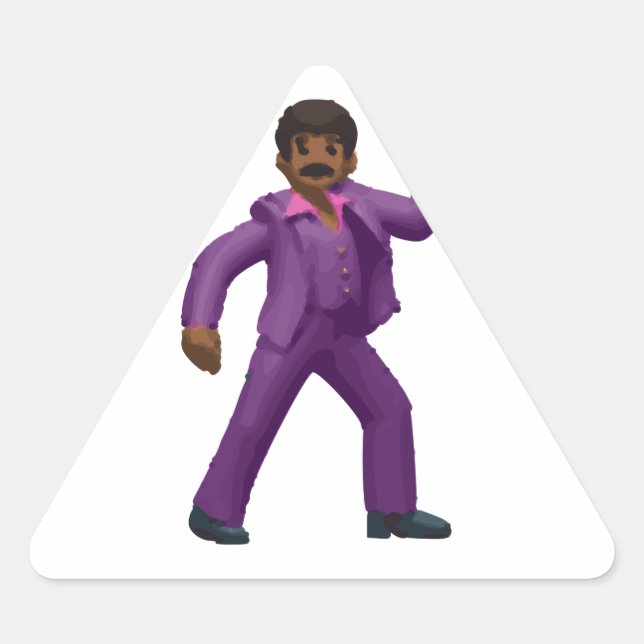 Emoji Dancing Man Dreieckiger Aufkleber (Vorderseite)