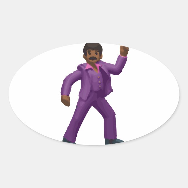 Emoji Dancing Man Ovaler Aufkleber (Vorderseite)