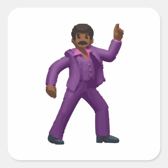 Emoji Dancing Man Quadratischer Aufkleber (Vorderseite)