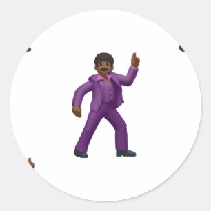 Emoji Dancing Man Runder Aufkleber