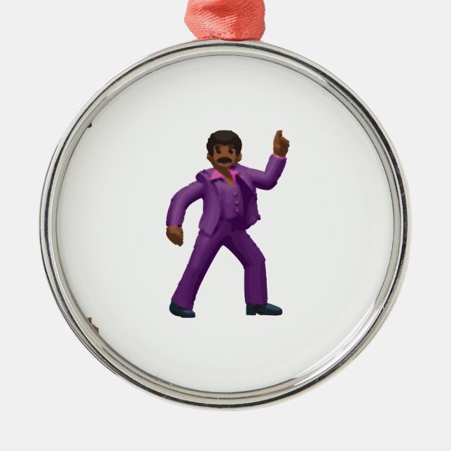 Emoji Dancing Man Silbernes Ornament (Vorne)