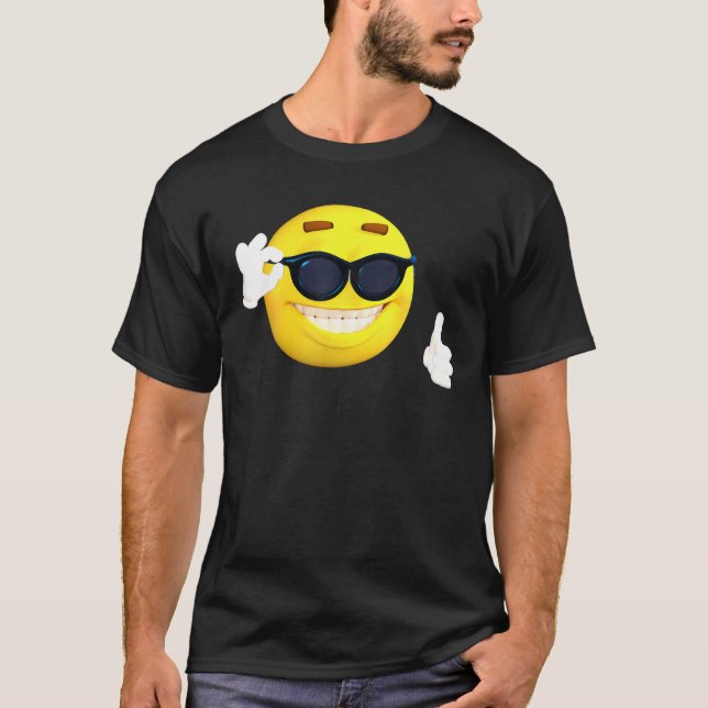 Emoji Emoticon Face Emotion Icon in Sonnenbrille T-Shirt (Vorderseite)