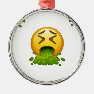Emoji Erbrechen Silbernes Ornament