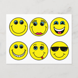 Emoji Face Characters Postkarte
