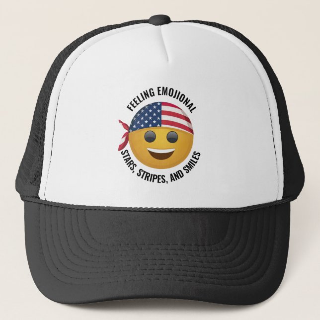 Emoji Face Hat Truckerkappe (Vorderseite)