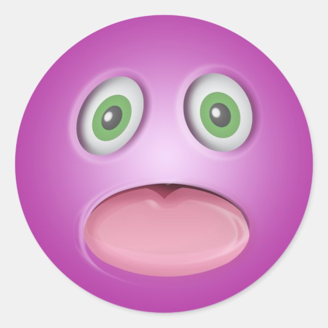 Emoji Face Runder Aufkleber (Vorderseite)