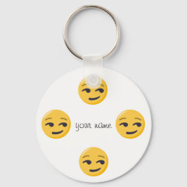 Emoji Face und '' Ihr Name hier " Schlüsselanhänger