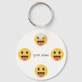 Emoji Face und '' Ihr Name hier " Schlüsselanhänger