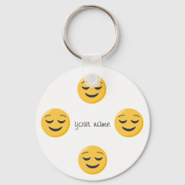 Emoji Face und '' Ihr Name hier " Schlüsselanhänger