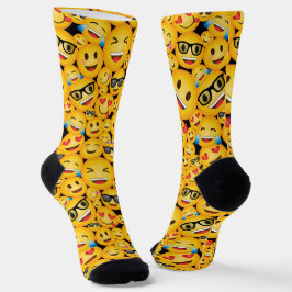 Emoji Faces Pattern Socks Happy Face Emoticon Sock Socken