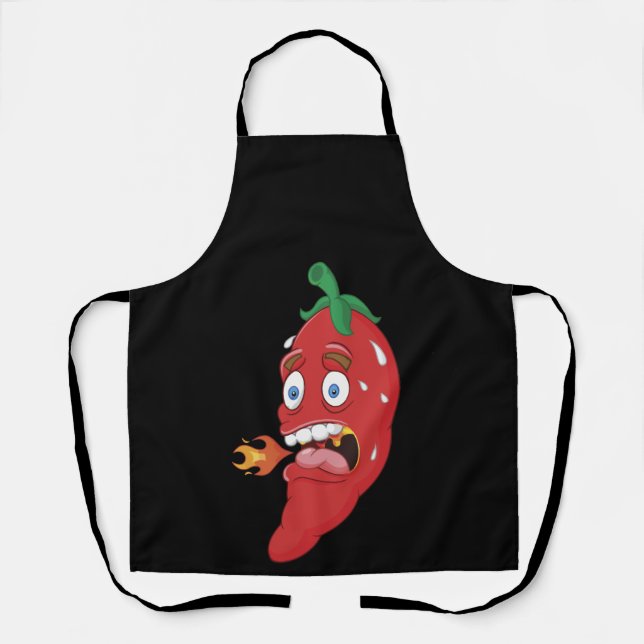 Emoji Funny Chili Pepper Hot Sauce Food Lover Schürze (Vorderseite)
