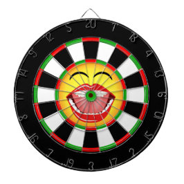 Emoji Funny Dartboard Green Red Black Yellow Dartscheibe