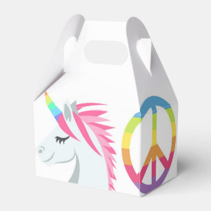 Emoji Gastgeschenk-Kasten-Frieden, Liebe, Unicorn, Geschenkschachtel