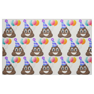 Emoji Geburtstag kacken Party-Gewebe Stoff