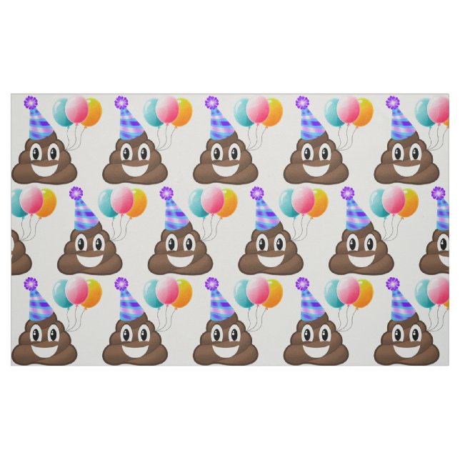 Emoji Geburtstag kacken Party-Gewebe Stoff (Fat Quarter (45,7 x 55,9 cm))