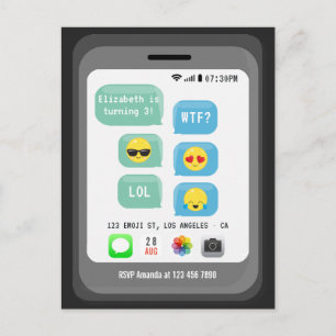 Emoji-Geburtstagsfeier Postkarte