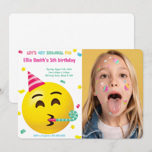 Emoji-Geburtstagsfoto-Einladung Einladung