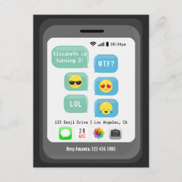 Emoji-Geburtstagsparty Postkarte