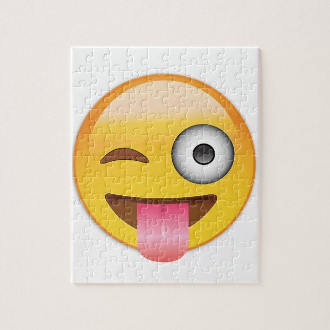 Emoji - Gesicht mit der Zunge Puzzle (Vertikal)