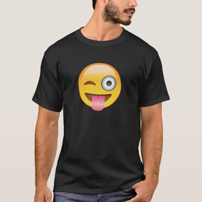 Emoji - Gesicht mit der Zunge T-Shirt (Vorderseite)