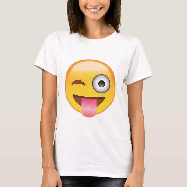 Emoji - Gesicht mit der Zunge T-Shirt (Vorderseite)