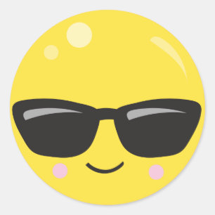 Emoji-Gesicht Runder Aufkleber