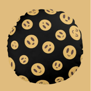 Emoji-Gesichter Rundes Kissen