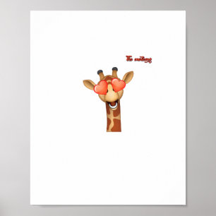 Emoji glückliche Liebe Augen Giraffe Gesicht  Poster