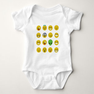 Emoji-glückliches Gesicht Baby Strampler