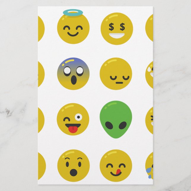 Emoji-glückliches Gesicht Briefpapier (Vorderseite)