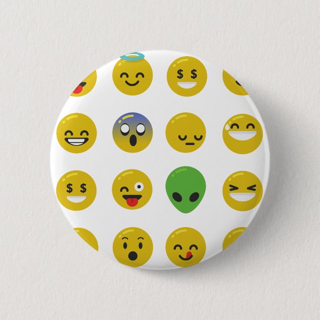 Emoji-glückliches Gesicht Button (Vorderseite)