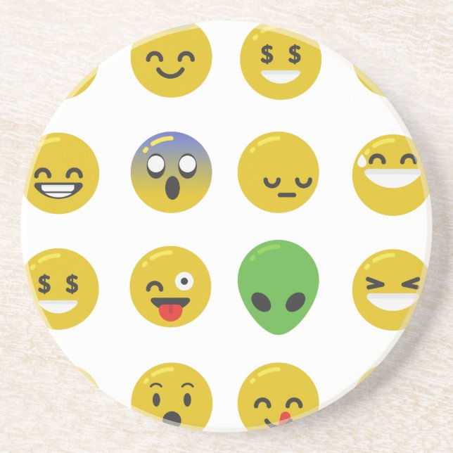 Emoji-glückliches Gesicht Getränkeuntersetzer (Vorne)