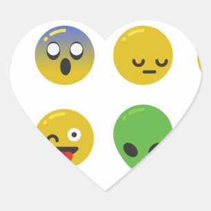 Emoji glückliches Gesicht Herz-Aufkleber